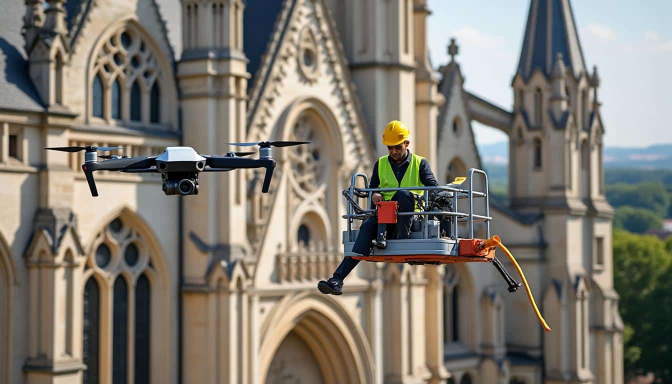 découvrez les sites classés par le centre des monuments nationaux et les enjeux du choix entre drone ou nacelle pour leur valorisation et leur protection.