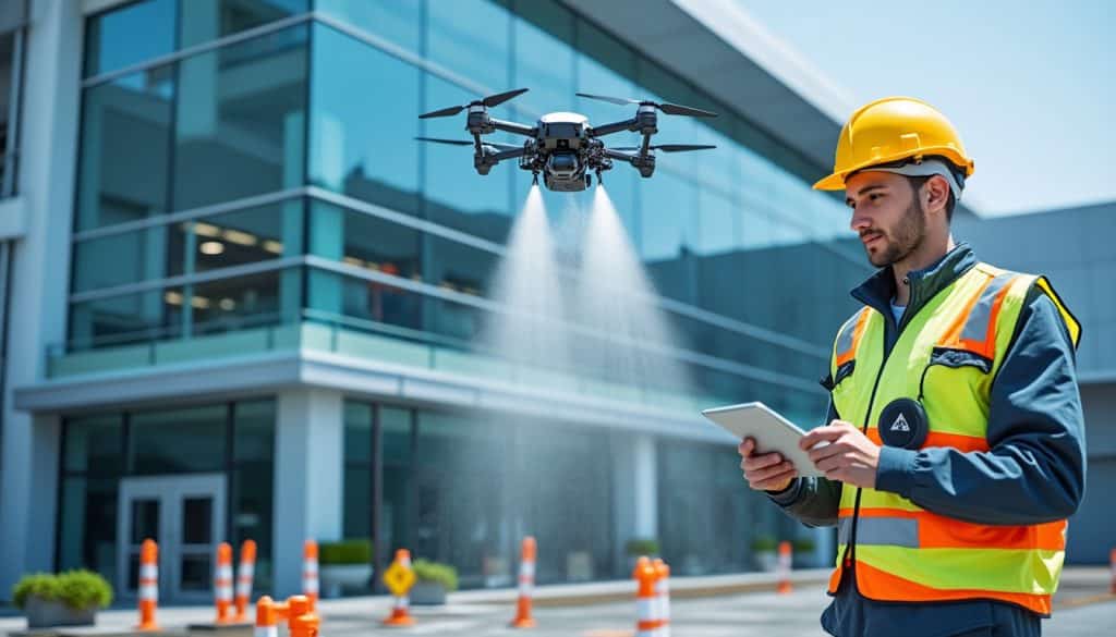 découvrez comment se déroule une intervention de nettoyage sécurisé par drone, une méthode innovante alliant efficacité et sécurité pour les opérations en hauteur.